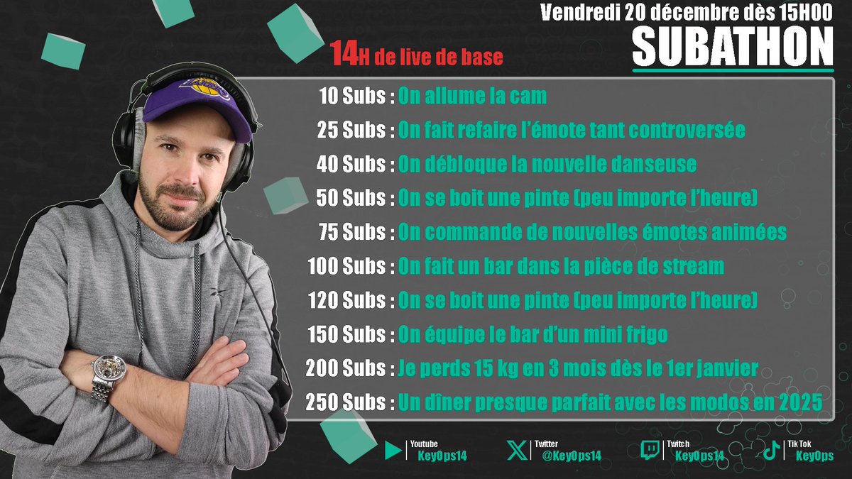 KeyOps14's tweet photo. Ne ratez pas mon premier subathon aujourd'hui à 15h sur twitch. https://t.co/4e9lrVj667 https://t.co/lomGLnec7C