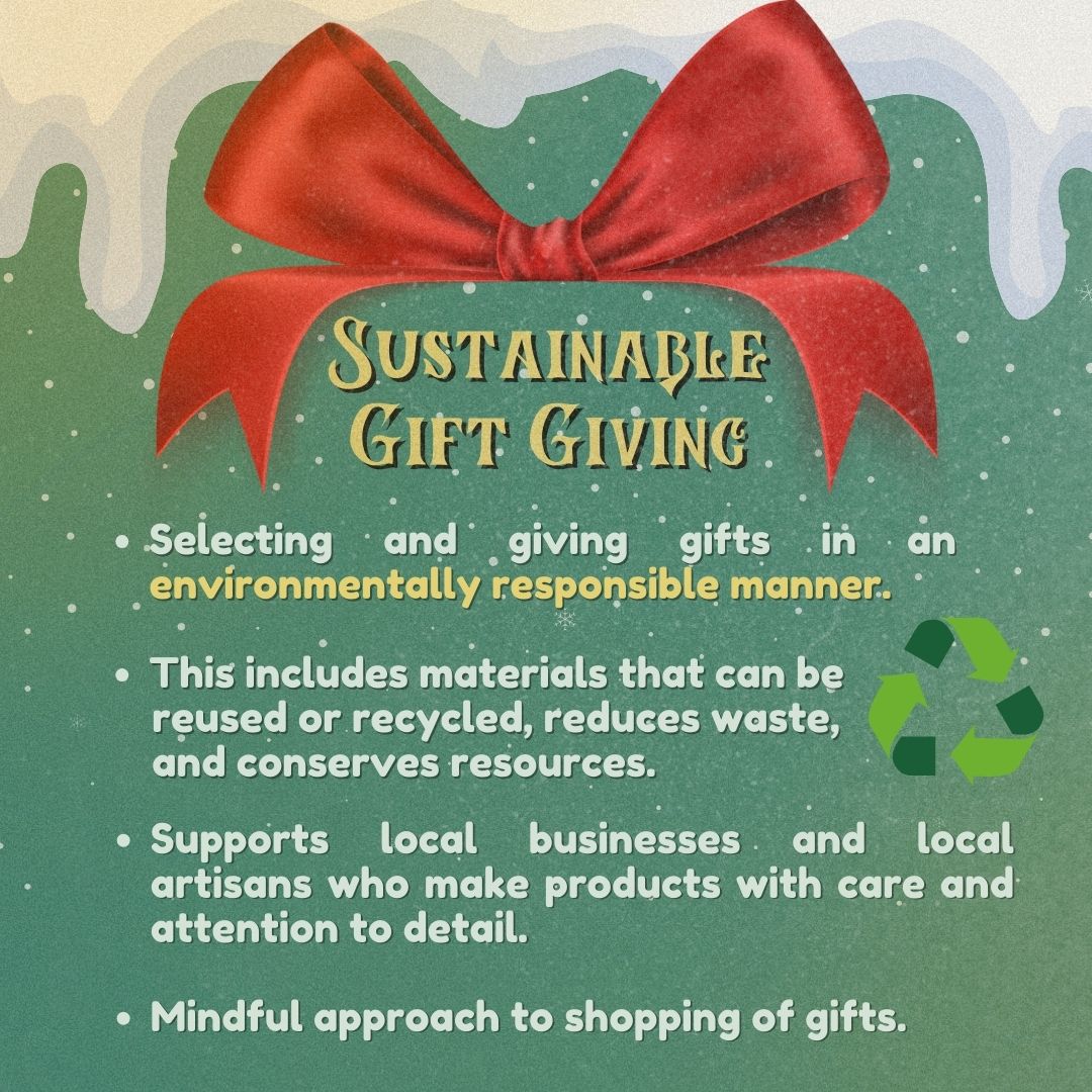 EcoteneoSAMAHAN's tweet photo. 𝐖𝐫𝐚𝐩 𝐢𝐭 𝐑𝐢𝐠𝐡𝐭 this Holiday season! 🎄

As we ponder the gifts we are about to give in the holidays, let's not forget to practice Sustainable Gift-giving where the preparation of gifts must be in an environmentally responsible manner. ♻️ https://t.co/zrVhU1OaF7