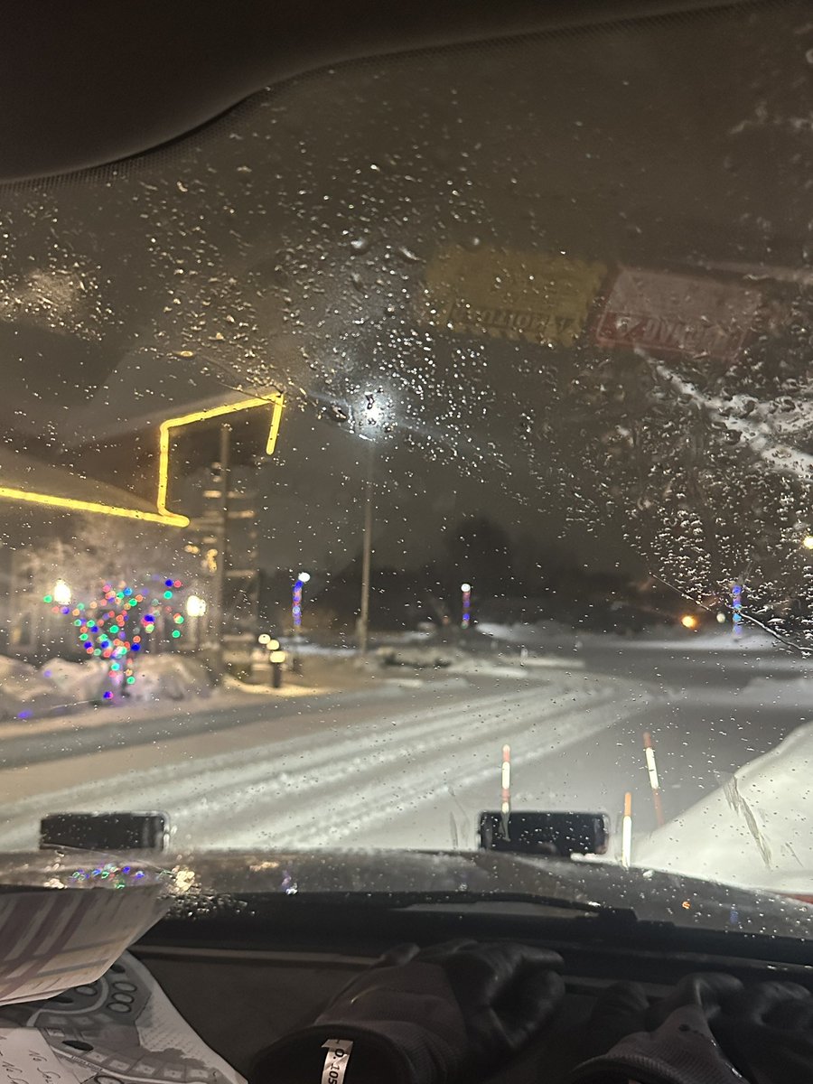 6 hours into my shift. It’s still snowing I’m soaked and got a random burst of energy at 4am been up since 8am yesterday 🫠