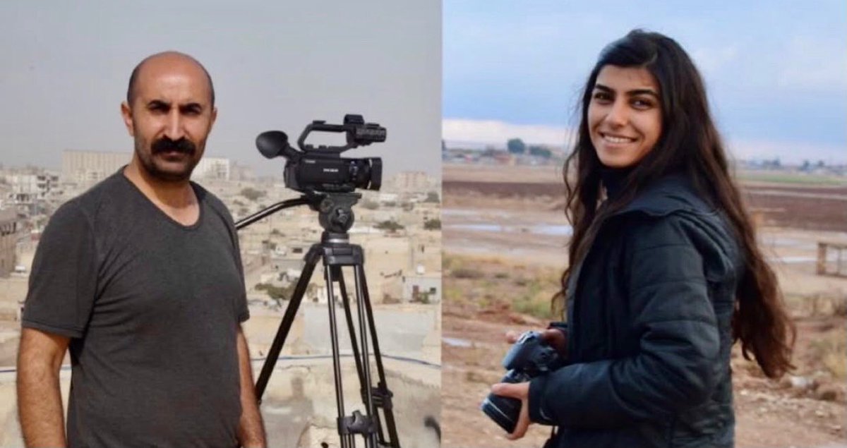 aliseramed21's tweet photo. Li Rojava rojnamevan Nazim Daştan û Cîhan  Bilgin di encama  êrişa  dewleta Tirk de bi SîHA'yan hatine qetilkirin. 
Dengê rastî û heqîqetê tu carî qut nebe. https://t.co/fvtfgIzY5D