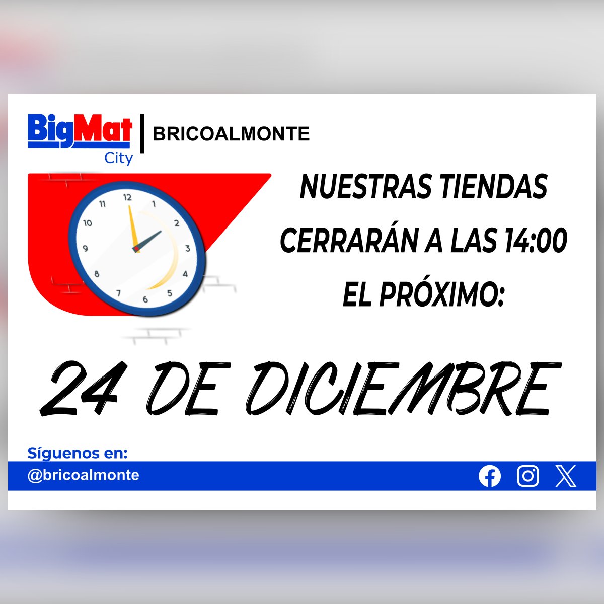 ¡¡Mañana ya es #Nochebuena!! Y todavía quedan cosas por hacer para disfrutar de una #cena de #Navidad propia del final de obra de Charles Dickens “Cuento de Navidad”. Por ello, recordamos que en #BricoAlmonte cerramos nuestra #ferretería a las 14:00. Les deseamos #Felicesfiestas
