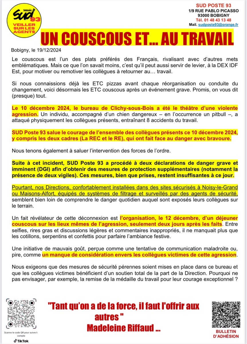 UN COUSCOUS ET… AU TRAVAIL.