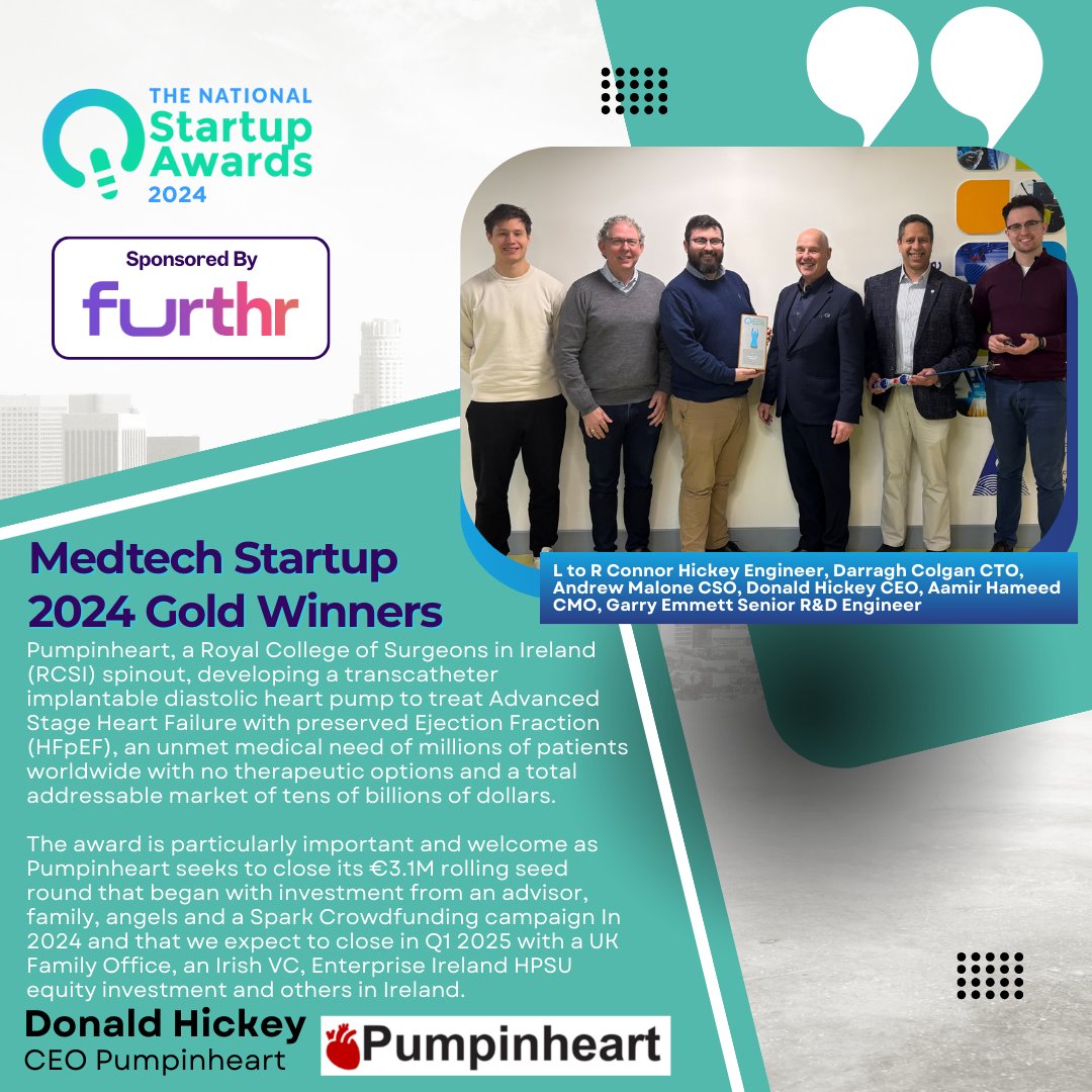 Donald Hickey CEO zurl.co/nr4nh feels a deep sense of appreciation and accomplishment following their win in the Medtech Startup 2024 Gold Award, proudly sponsored by <a href="/Furthr_ie/">Furthr</a>  🏆✨
#yourstartupjourney #Startups #SUA2024 #NSA2024 #nationalstartupawards2024