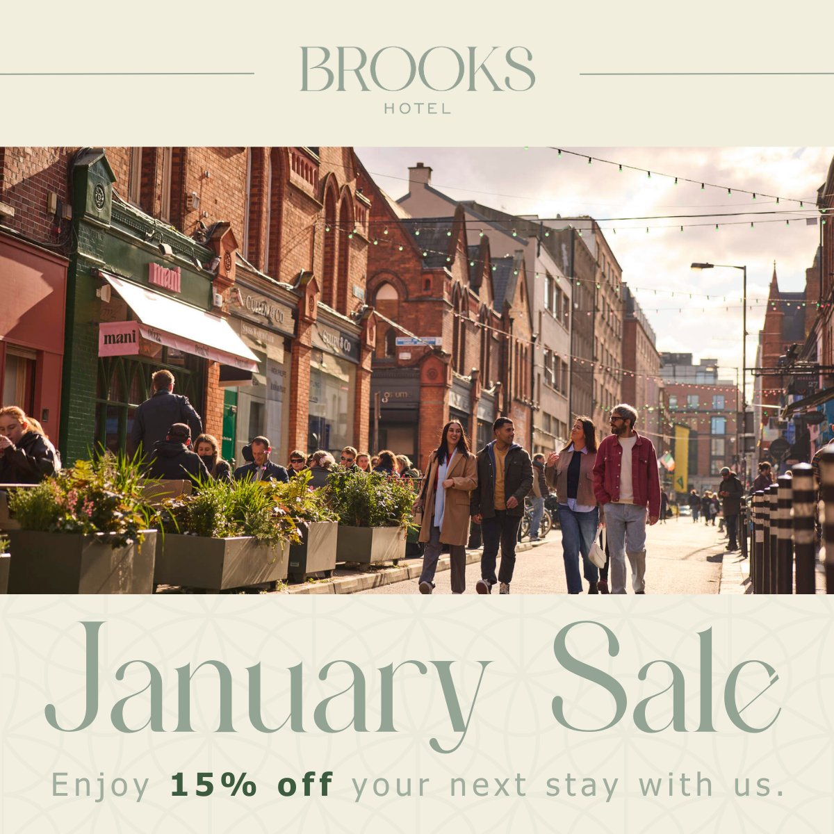 Our January Sale is now live! Enjoy 15% off luxurious overnight stays at Brooks Hotel.

Book today brnw.ch/21wPxWl
#JanuarySale #BrooksHotel #LuxuryStay