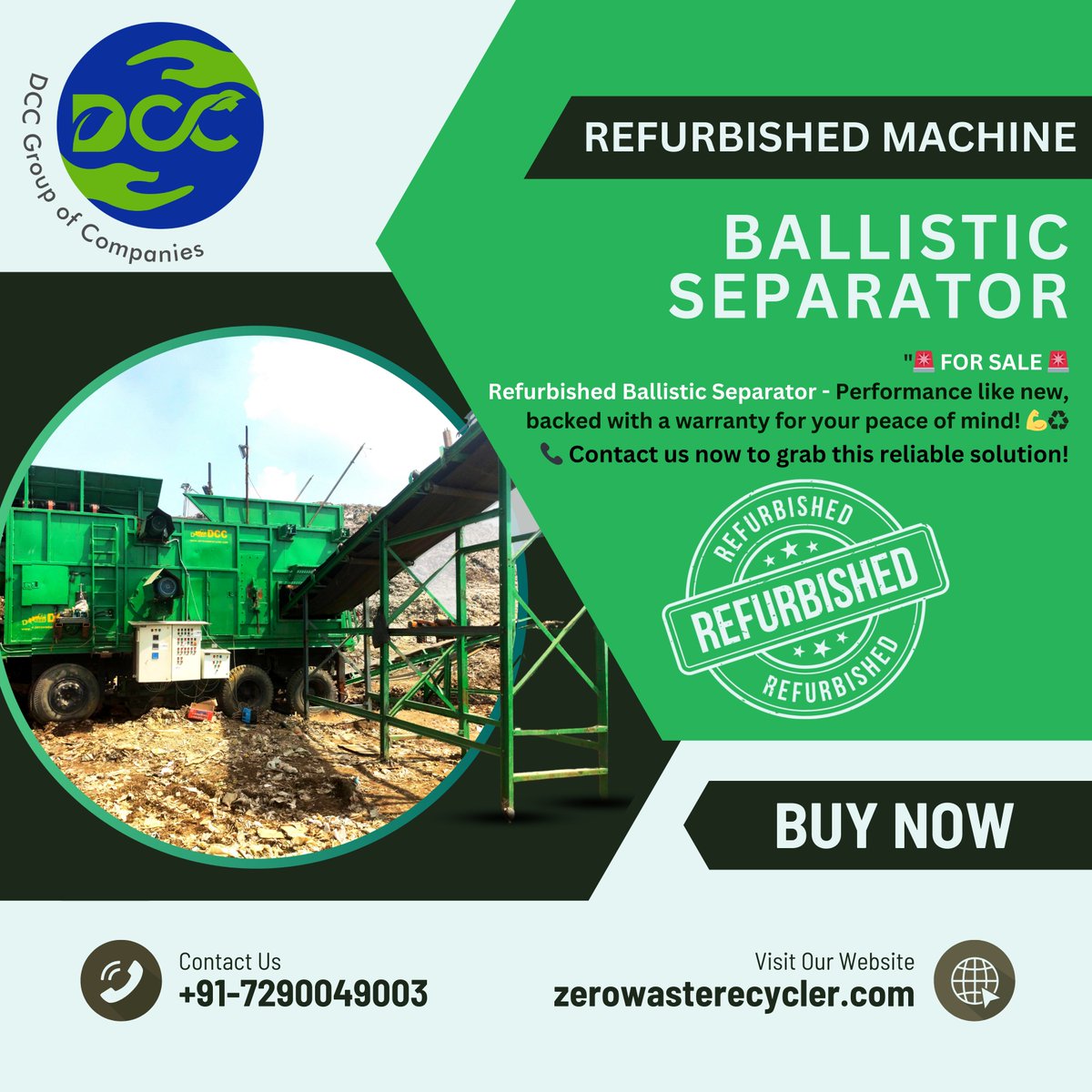 dcczerowaste's tweet image. Refurbished Ballistic Separator! 🚛♻️
Performance like new, backed with a warranty for your peace of mind.
 
Contact us now to grab the Deal
  📞 Call us: 7290049003
  🌐 Visit: zerowasterecycler.com
#DCCGroup #WasteManagement #BallisticSeparator #RefurbishedMachine