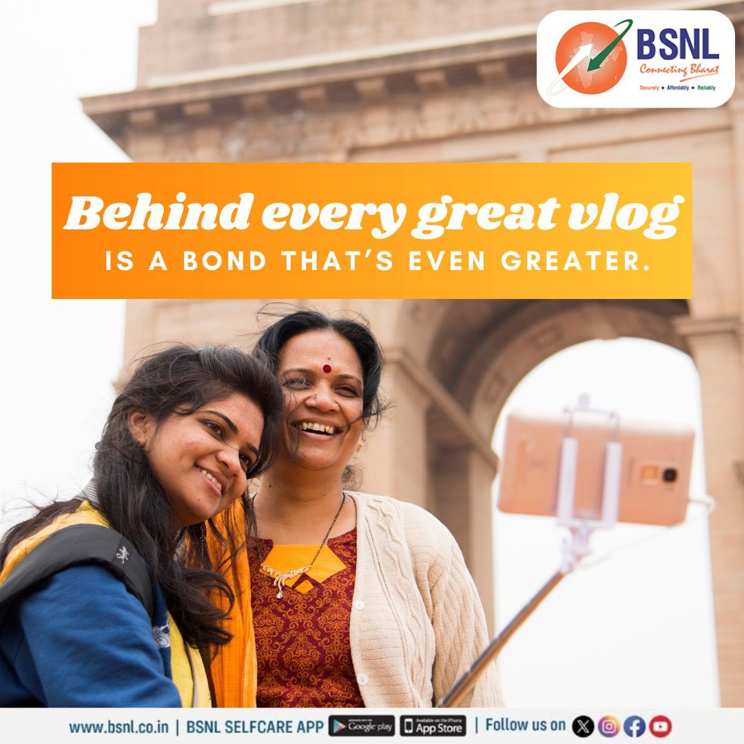 BSNLCorporate's tweet image. One phone, endless stories. From laughter to love, every moment is worth capturing. 

What's your favorite memory with your mom?

#BSNLIndia #MotherDaughter #Vlogging #FamilyGoals