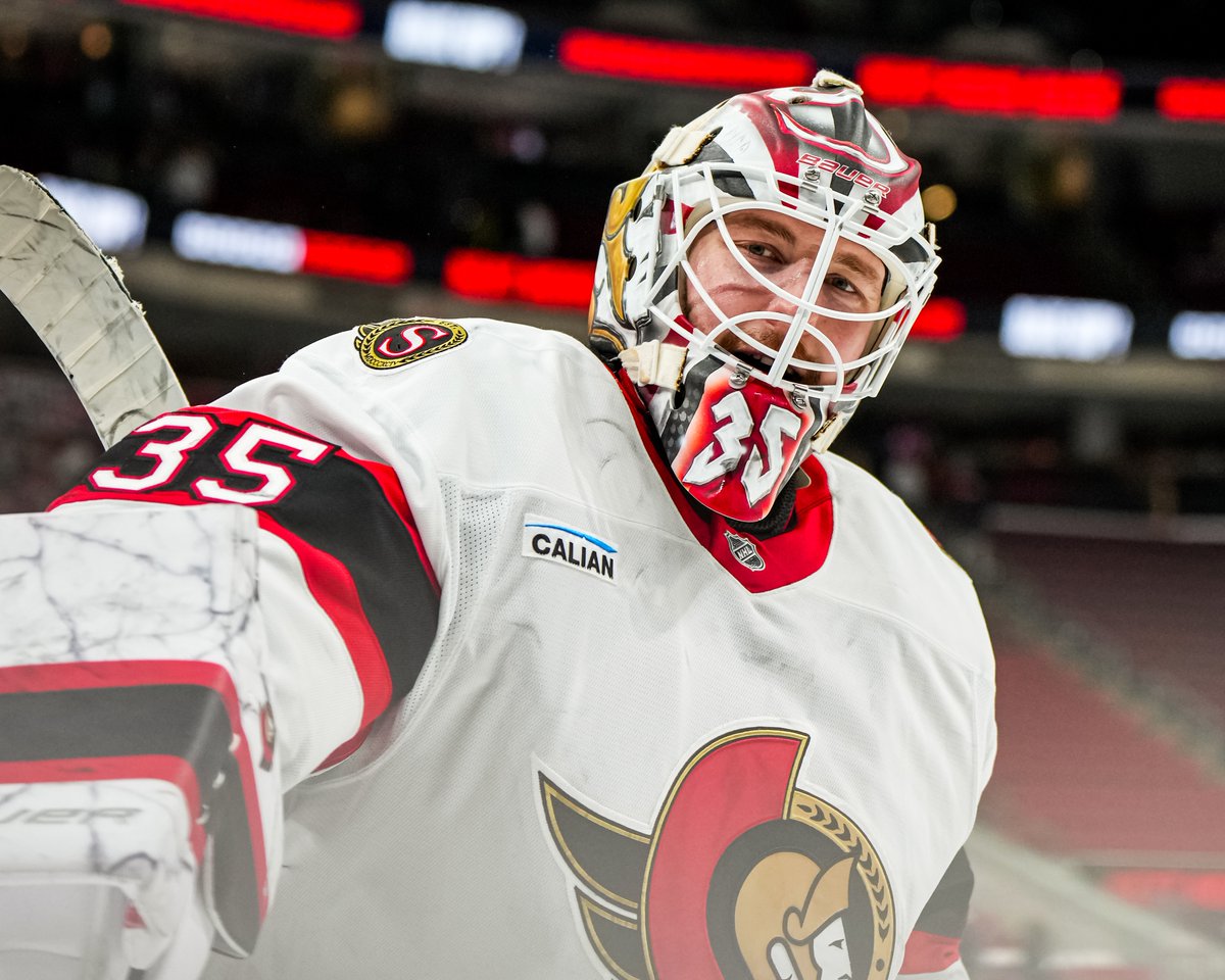 NHL's tweet image. Linus Ullmark's last seven starts:

-7-0-0
-.967 SV%
-0.99 GAA
-2 shutouts
-1 assist