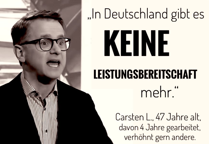#Linnemann:

Abi, 10 Monate Bundeswehr, 1 Jahr Job bei Papa, 7 Jahre Studium, knapp 3 Jahre für Banken gearbeitet. Seit 2009 im Bundestag.

Auch Linnemann:

Tritt mal eben allen, die jeden Tag hart arbeiten, in den Arsch.

#CDUistunwaehlbar