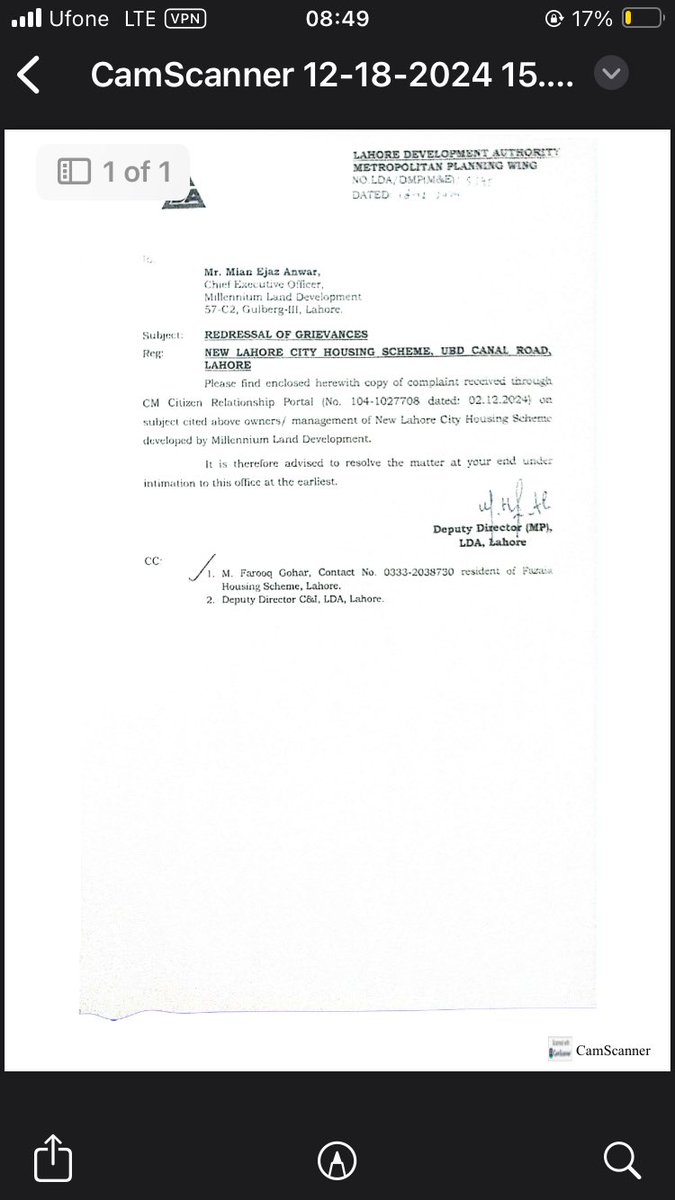 farooq7576's tweet photo. @Mian_Ayaz_Anwar @Mian_Ejaz_Anwar Please return amount paid against plots. I am in contact with your PS at Gulberg, Faheem and Sajjad in New Lahore city office. All are playing. I have also registered case in NAB. Also highlighted to Prime Minister and Coef Minister https://t.co/j2svzvlbWY