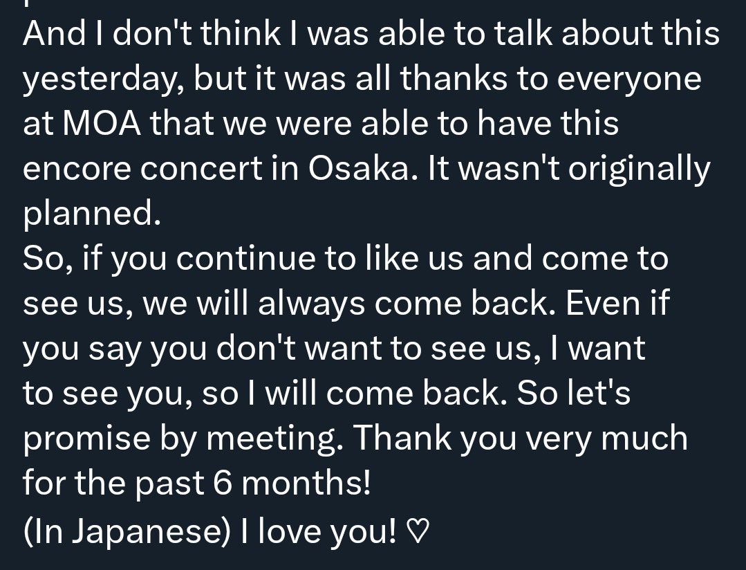 JustChaos0X1's tweet photo. 🐿️: “If you continue to like us and come to see us, we will always come back. Even if you say you don’t want to see us, I want to see you, so I will come back.” https://t.co/gxySMgGKXV