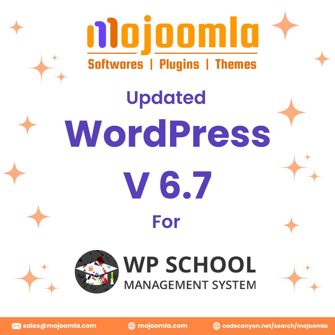 mojoomla's tweet photo. πβ¨ Announcement! β¨π
WP School Management Software just got a Power Boost with WordPress V6.7 !
Buy now: https://t.co/yMCk5mrWtw
#highereducation #wordpress #WordPressPlugin #ERP #SchoolManagement #EducationSoftware #StudentAttendance #SchoolERP #SchoolApp #School https://t.co/dfMZrrJqsq