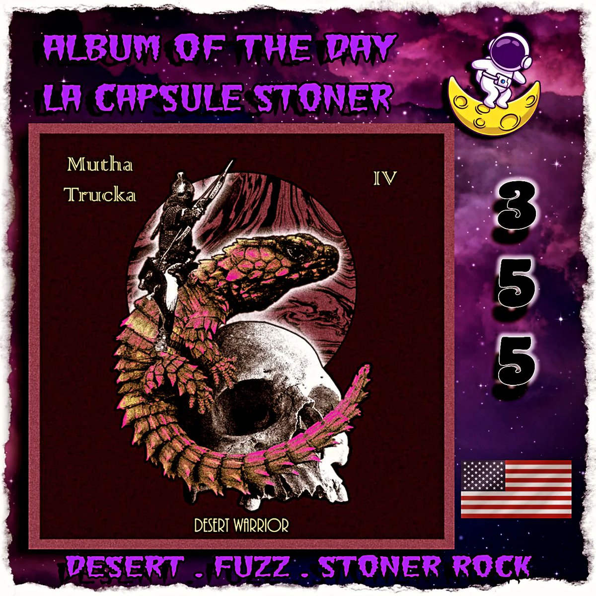 SurLaBD's tweet image. Album of the Day 355, MUTHA TRUCKA, Desert Warrior, Hog Hole Records, Chicago, Illinois

#desertrock #stoner #fuzzrock @muthatruckaband

Link in comment 👇👇🤘