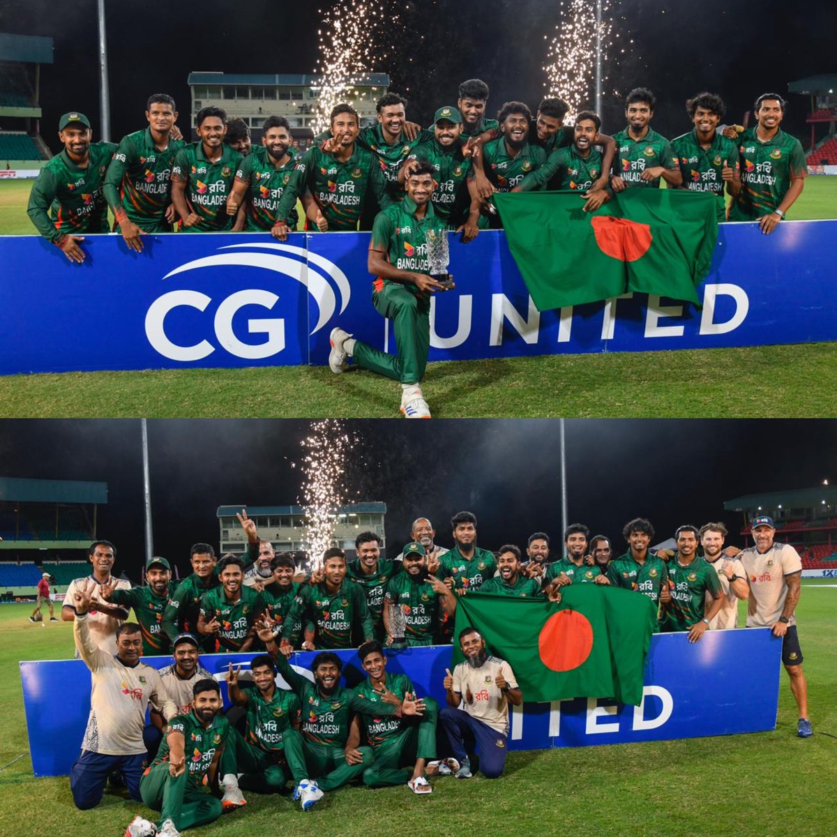 Teamwork, dedication, and grit! Ending the year on a high with a series win and stepping into the new year with momentum.

#SHP29 #BANvWI