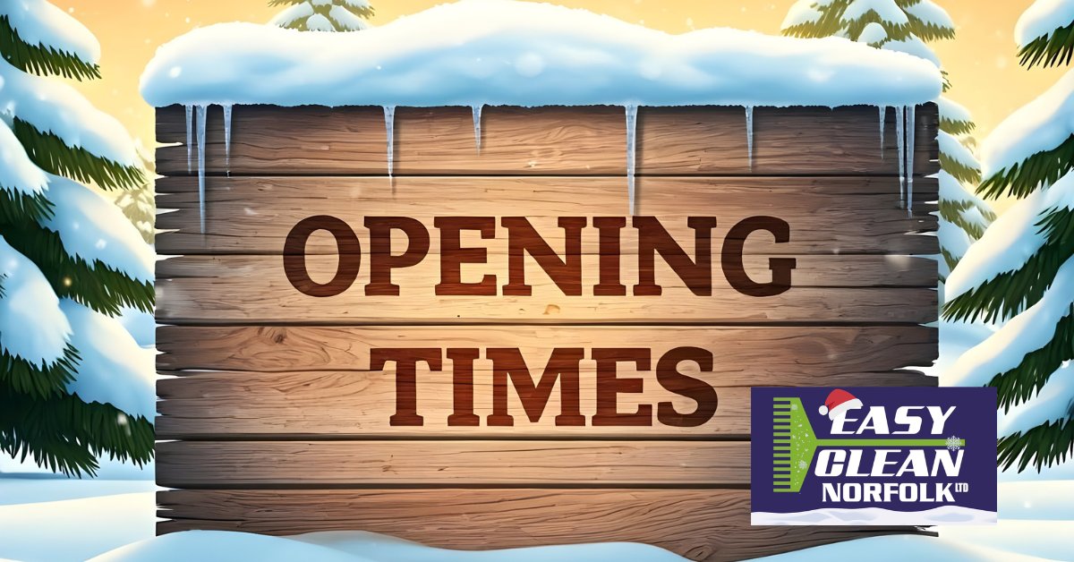 Easy_Clean_ECN's tweet photo. 📷 Easy Clean Norfolk Christmas Opening Hours 📷
As the festive season approaches, we want to share our Christmas opening times:
📷 Closed:
Tuesday 24th December
Wednesday 25th December
Thursday 26th December
Tuesday 31st December
Wednesday 1st January

#EasyCleanNorfolk https://t.co/rIwl0bbE4n