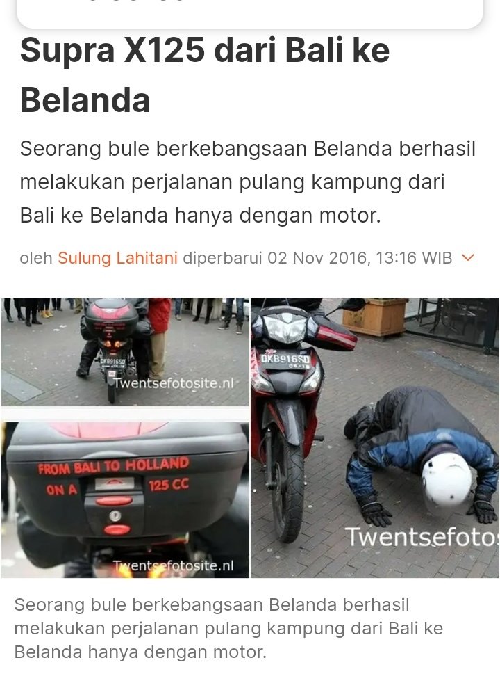 budakcoporate's tweet photo. @ridwanhr Supra X udah nyampe Belanda, ke Mekkah blom ada sih kayaknya. https://t.co/2I30eQq8ba