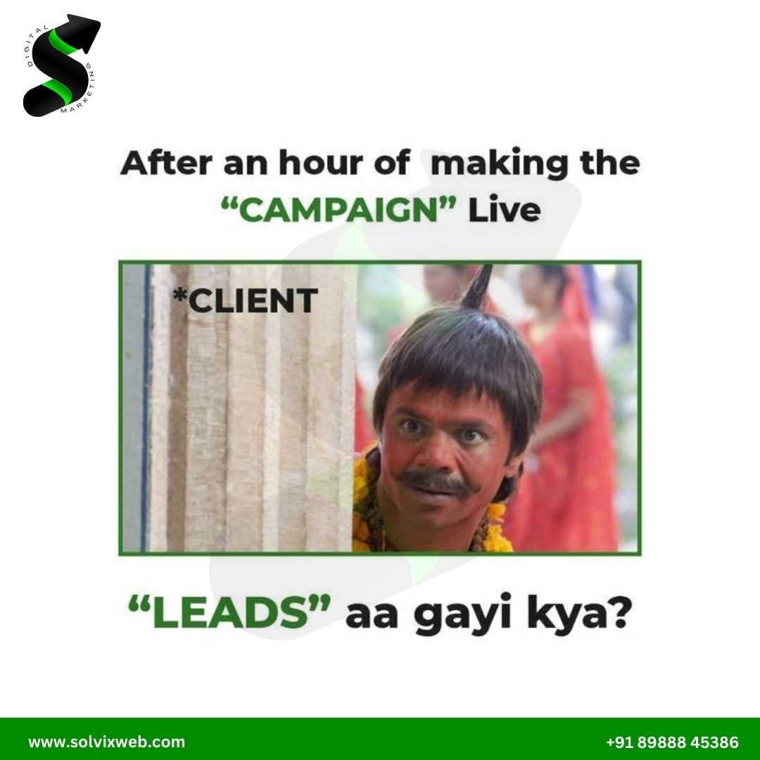 Solvix_Web's tweet image. 📢 After an Hour of Launching the Campaign…
Client: "Leads aa gayi kya?" 😂
Running a digital marketing campaign is not just about flipping a switch; it’s about strategizing, optimizing, and letting the process work its magic. 🌟
#DigitalMarketing #CampaignManagement #Leads