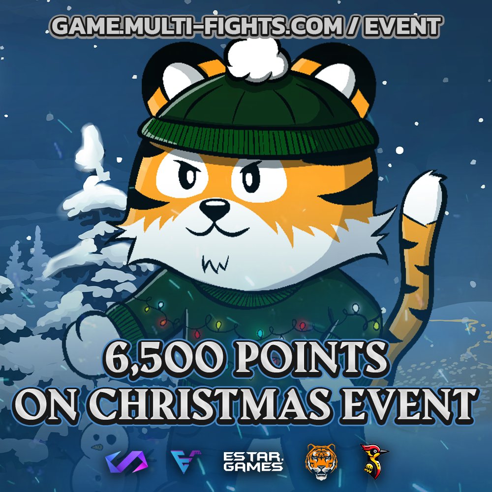 MultiFights (@multifights) on Twitter photo 🎄🔥 6,500 points already scored in the Christmas Event! 🔥🎄
➡️game.multi-fights.com
<a href="/PulsarStarknet/">PulsarStarknet</a> send 0.03 EGLD to 100 Retweets
Thank you to all our fighters making this event unforgettable! 🐯✨ With $340 in prizes from <a href="/OneFinityChain/">OneFinity Chain | Testnet September 23rd</a>, <a href="/EstarToken/">ESTAR.GAMES</a>, <a href="/WOODY_EX/">WOODY MEME</a> , and 🎄🔥 6,500 points already scored in the Christmas Event! 🔥🎄
➡️game.multi-fights.com
<a href="/PulsarStarknet/">PulsarStarknet</a> send 0.03 EGLD to 100 Retweets
Thank you to all our fighters making this event unforgettable! 🐯✨ With $340 in prizes from <a href="/OneFinityChain/">OneFinity Chain | Testnet September 23rd</a>, <a href="/EstarToken/">ESTAR.GAMES</a>, <a href="/WOODY_EX/">WOODY MEME</a> , and