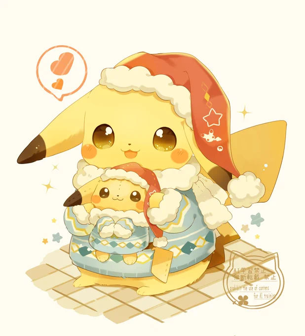 この子にする!!クリスマスピカチュウのぬいぐるみ。どの子にするか悩みに悩んでやっと決めたピカチュウ#ポケモンイラスト 