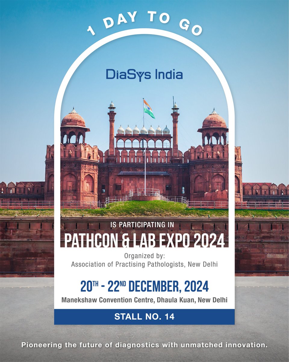 DiasysI's tweet photo. Shaping the Future of Diagnostics at PATHCON & LAB EXPO 2024!
Join us at the iconic Manekshaw Convention Centre, Dhaula Kuan, New Delhi, from 20th to 22nd December 2024 for an immersive journey into advanced diagnostic solutions.
#DiasysIndia #Pathology #Healthcare #PATHCON2024 https://t.co/NcK657qQoA
