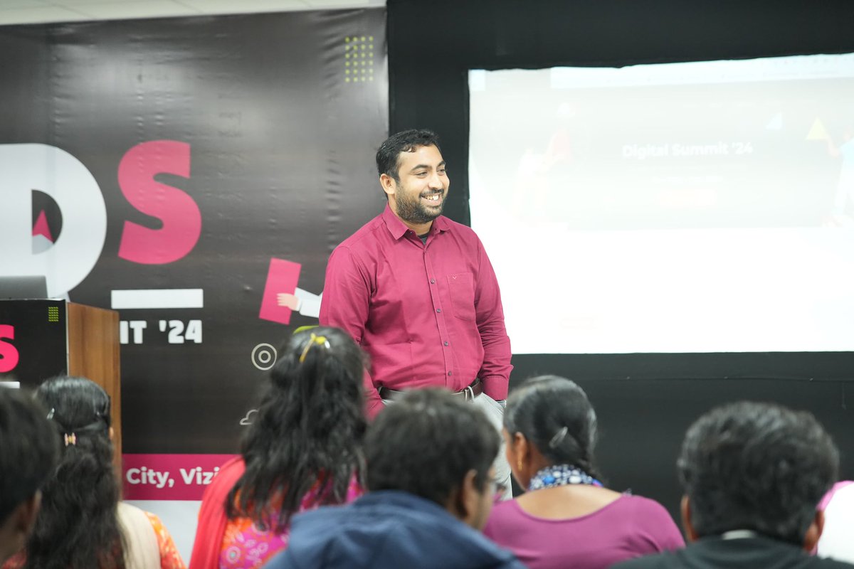 dsvizag's tweet photo. "The Internet of Things is the bridge to a smarter, connected future," says Venkata Reddy Nallamilli, Founder &amp; CEO of Teckybot Tutor Pvt Ltd. 🌐✨ 

#IoT #DS24 #TechTalks #Innovation #ConnectedWorld https://t.co/hygXZ4RJsz