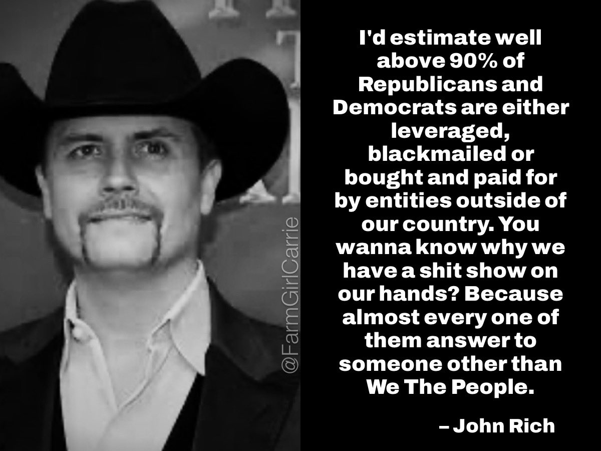 FarmGirlCarrie's tweet image. Does John Rich have a point? 

YES or NO?