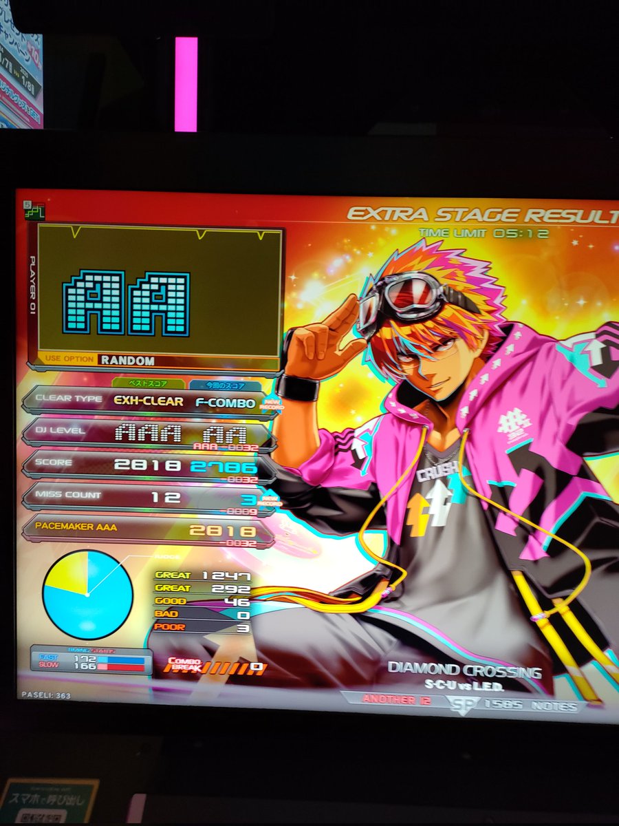 Kroa_Croix's tweet photo. ああああああああああああああああああああああDIAMOND CROSSING フルコン出来たああああああああああああああ動画と間違えて譜面リトライ買ったあああああうわあああああああ動画あああああ😭😭😭😭😭😭😭😭😭😭😭😭😭😭 https://t.co/mRV6kj5NmP
