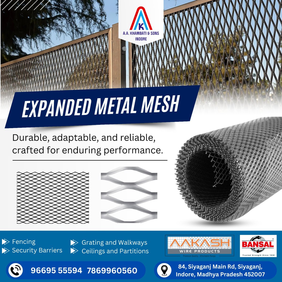 a_khambati's tweet image. 🌟 Expanded Metal Mesh: Durable, adaptable, and built to last! 💪

.
visit our blog: aakhambati.blogspot.com/2024/11/aa-kha…
.
.
.
#scaffoldingcunstructionuse #ExpandedMetalMesh #DurabilityRedefined #indore #SafetyFirst #PrecisionEngineering #hardware #indore_city #andsons
