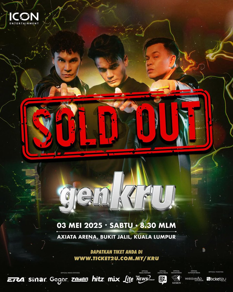 Tickets to KRU's "GENKRU" concert at Axiata Arena is officially SOLD OUT!