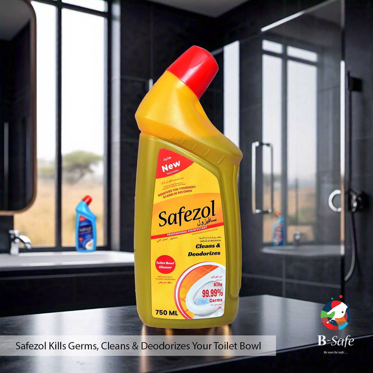BSafeug's tweet photo. Say goodbye to tough stains and germs with Safezol! 🧼✨ Cleans, deodorizes, and kills 99.99% of germs for a sparkling toilet bowl. Freshness you can trust, hygiene you deserve! 🚽🌟

#Bsafe #Safezol #ToiletCleaner #GermFreeLiving #SparklingClean https://t.co/m0C9Z2QuE9