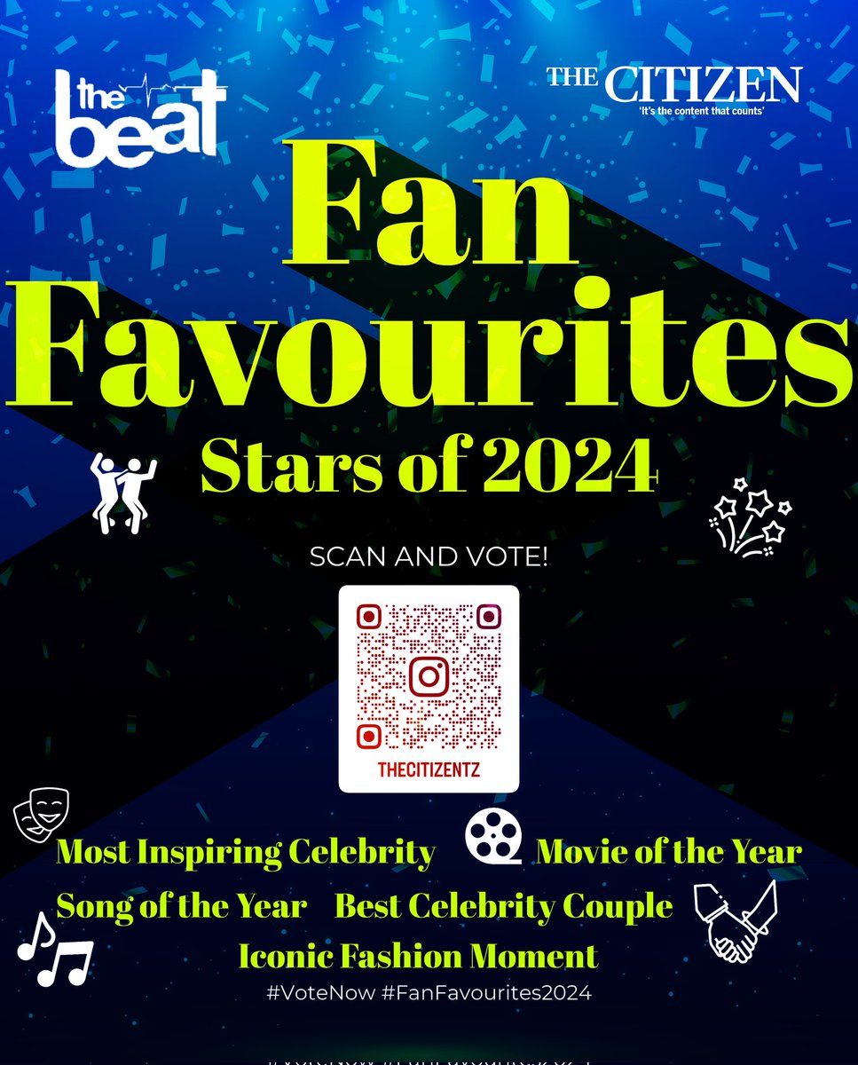 The Citizen Fan Choice, 2024

Keep your votes coming and celebrate your faves with us.
Scan the code, scroll down, and cast your votes.

Winners will be announced on December 31, 2024

#FanFavourites2024 #TheCitizenLifestyle