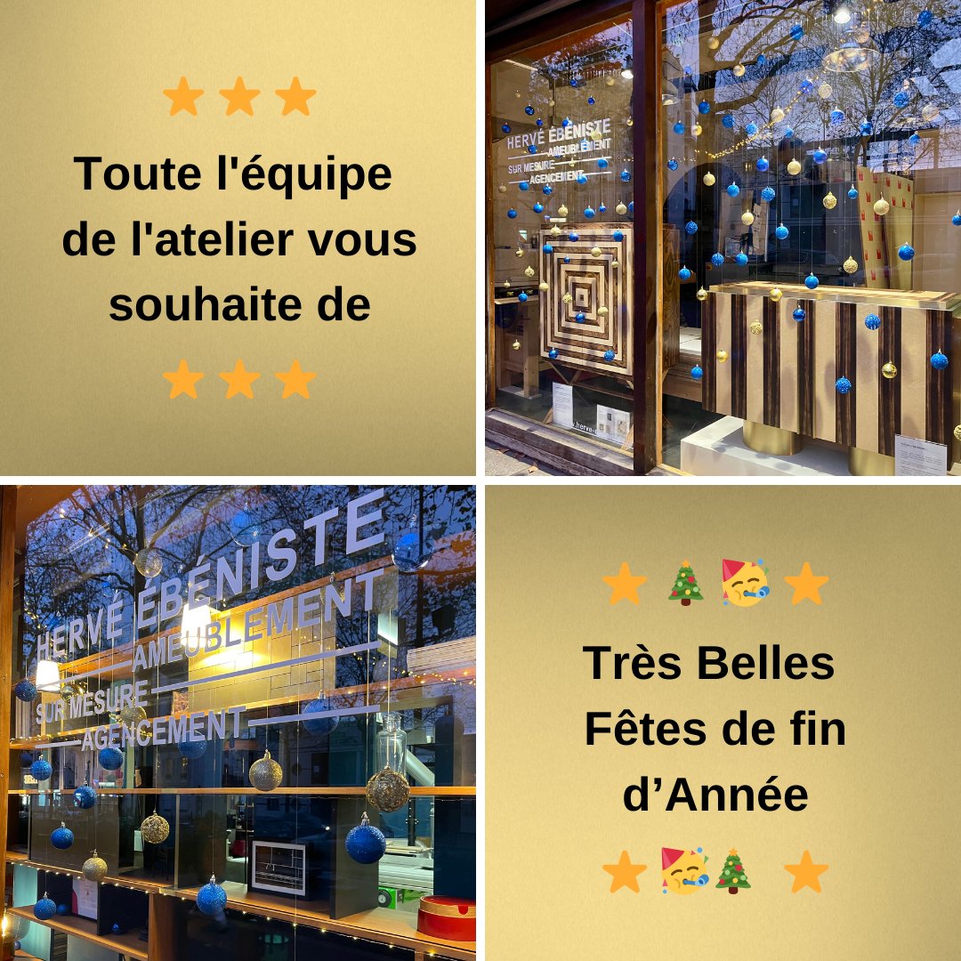⭐️ Toute l'équipe de l'atelier vous souhaite de très belles fêtes de fin d'année ⭐️ Nous serons de retour le 2 Janvier en pleine forme pour de nouveaux projets et challenges 2025 😉
Bien à vous, vos proches et vos familles - Hervé 
#savoirfaire #surmesure #viaducdesarts