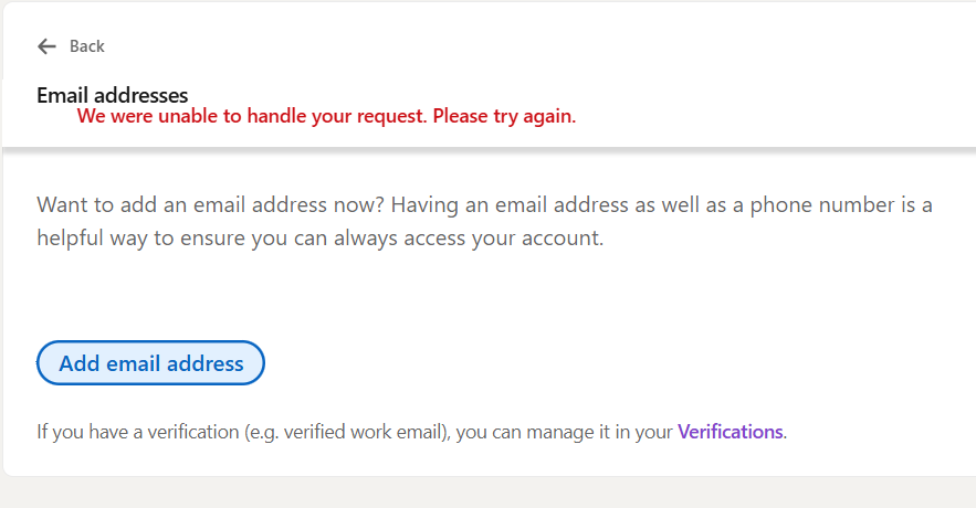 Shreyaaaa7's tweet photo. @LinkedInHelp @LinkedInIndia I am unable to add email ID to my LinkedIn account for more than a year now. Even after raising multiple tickets, the problem is not  solved. My LinkedIn ID is https://t.co/hLp3xhPDVp
the email that I would like to add is pandeyshreya303@gmail.com https://t.co/8uknAwq5NT