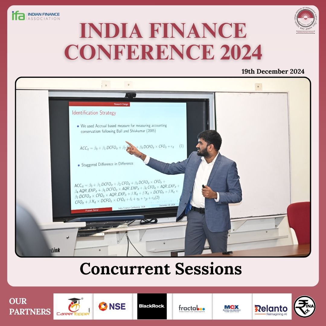 iimraipur's tweet image. IIM Raipur commenced the Concurrent Sessions of the 12th India Finance Conference (IFC) 2024, providing a dynamic platform for the exchange of groundbreaking ideas and research in finance.

#IIMRaipur #IFC2024 #ConcurrentSessions #FinanceResearch
