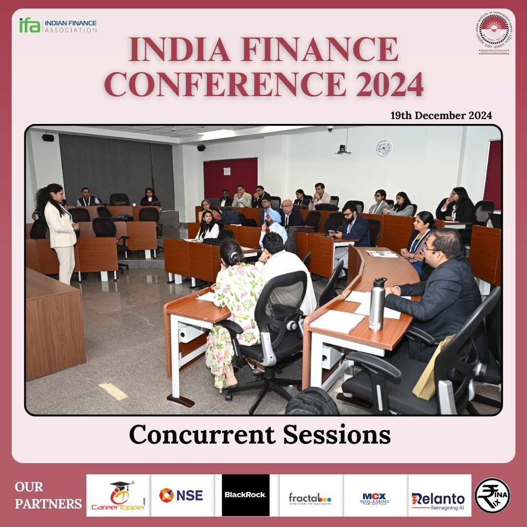 iimraipur's tweet image. IIM Raipur commenced the Concurrent Sessions of the 12th India Finance Conference (IFC) 2024, providing a dynamic platform for the exchange of groundbreaking ideas and research in finance.

#IIMRaipur #IFC2024 #ConcurrentSessions #FinanceResearch