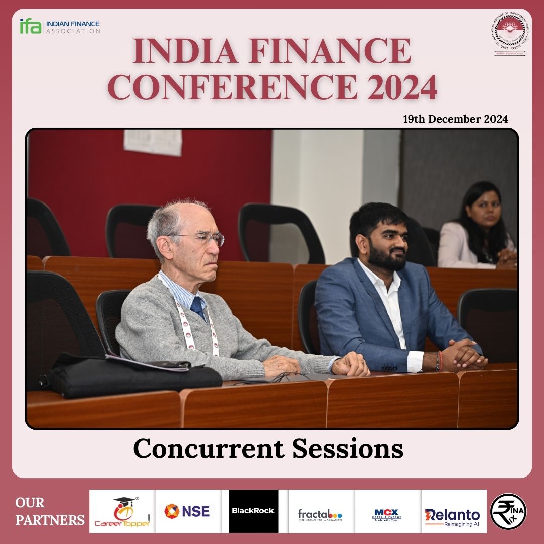 iimraipur's tweet image. IIM Raipur commenced the Concurrent Sessions of the 12th India Finance Conference (IFC) 2024, providing a dynamic platform for the exchange of groundbreaking ideas and research in finance.

#IIMRaipur #IFC2024 #ConcurrentSessions #FinanceResearch