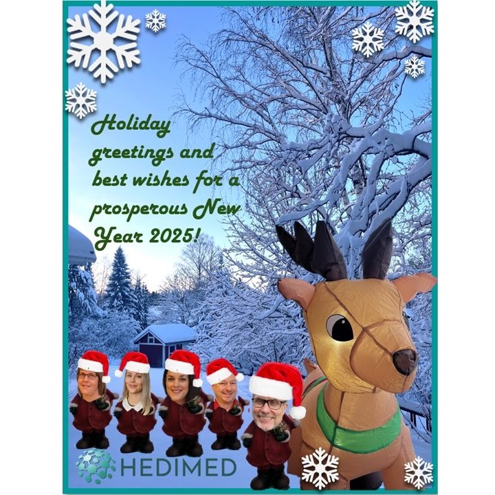 HEDIMED2020's tweet image. 🎅✨ This Christmas, the HEDIMED coordination team is split across two continents – one with snow (🇫🇮), the other with sea and sun (L.A. 🇺🇸). However, our legendary reindeer will not leave the north! 🦌 🌍
Wherever you roam, we wish you a joyful holiday season! 🎄