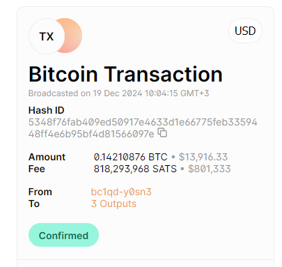Aykut (@aykutbaybas) on Twitter photo Someone transferred 0.14BTC ($13.916) and paid 8.18BTC ($801.000) in fees !!!
If you would have done this tx with $XEP, you would pay only 0.0002XEP ($0.0000001) in fees.
<a href="/ElectraProtocol/">Electra Protocol</a> fixes this. Someone transferred 0.14BTC ($13.916) and paid 8.18BTC ($801.000) in fees !!!
If you would have done this tx with $XEP, you would pay only 0.0002XEP ($0.0000001) in fees.
<a href="/ElectraProtocol/">Electra Protocol</a> fixes this.
