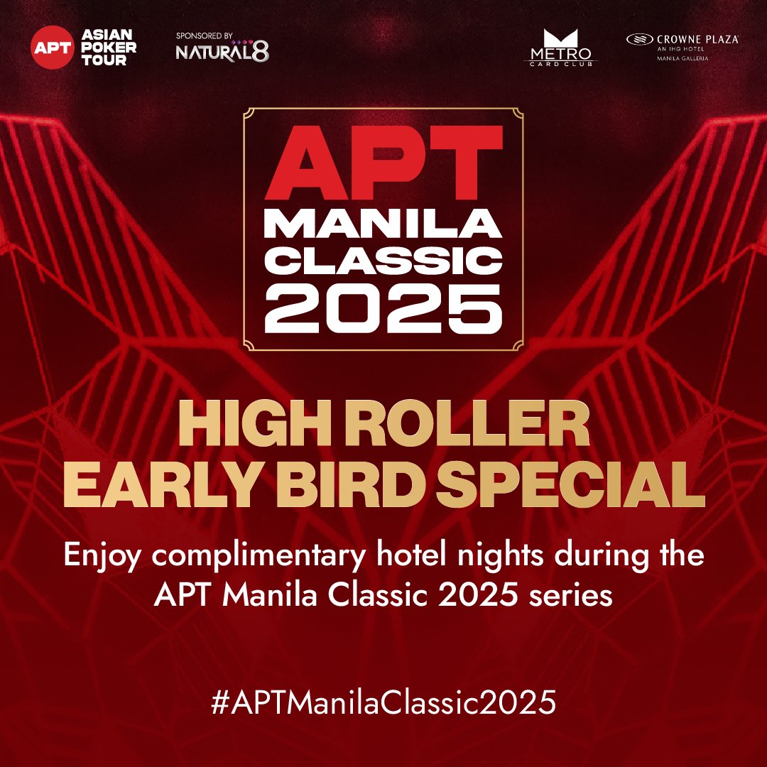 🚨 High Roller Early Bird Packages! 🚨
Be among the first to lock in your trip to #APTManilaClassic2025 by January 5 for complimentary hotel nights!  25 packages are available now with a free upgrade for the first 10 people who confirm!!

Early bird deals end January 5,