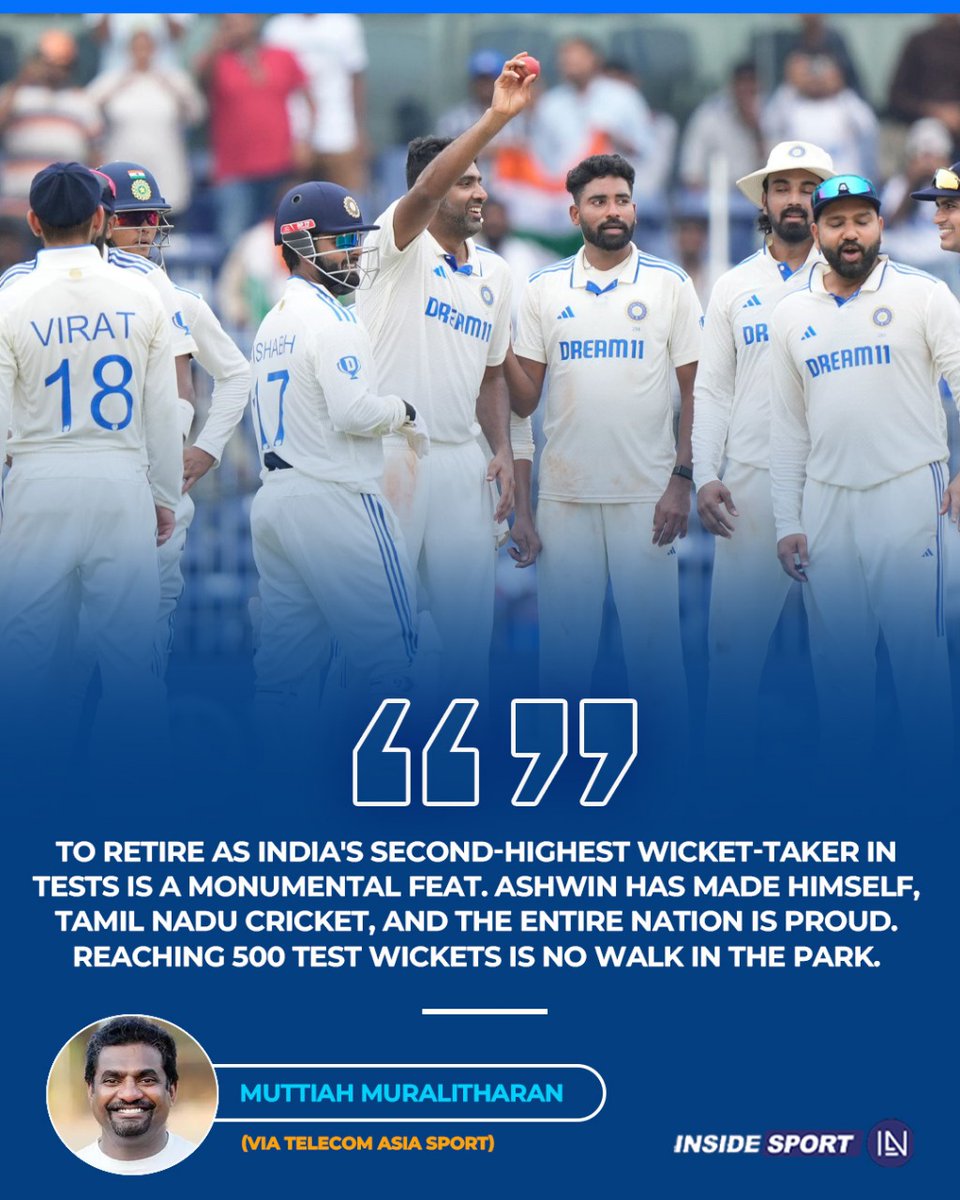 InsideSportIND's tweet photo. Muttiah Muralitharan heaps rich praise on Ravichandran Ashwin ππ»π
#MMuralitharan #RavichandranAshwin #Insidesport #CricketTwitter https://t.co/RAWtxmqKxW