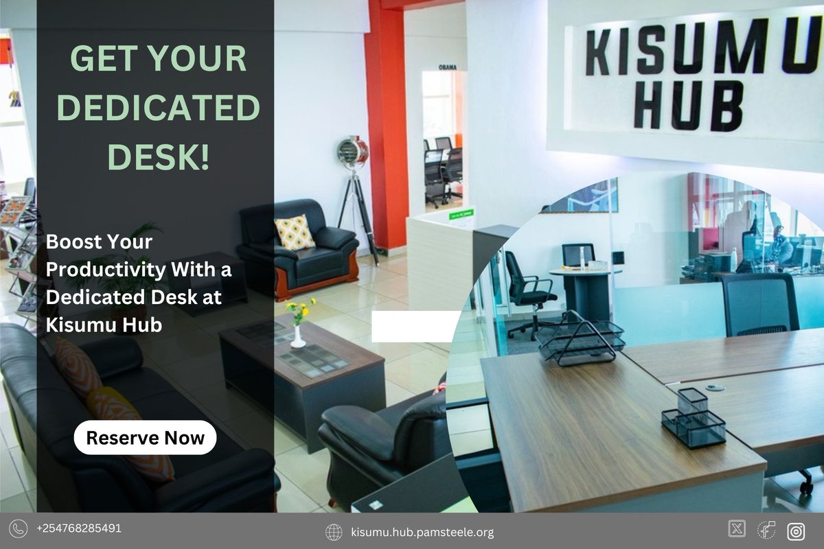 kisumu_hub's tweet image. 𝐉𝐚𝐧𝐮𝐚𝐫𝐲&apos;𝐬 𝐫𝐮𝐬𝐡 𝐢𝐬 𝐜𝐨𝐦𝐢𝐧𝐠 

Don’t miss out! Secure your dedicated desk at Kisumu Hub today and kickstart the new year with a productive workspace. 
#DedicatedDesk #KisumuHub #WorkSmart

☎+254768285491