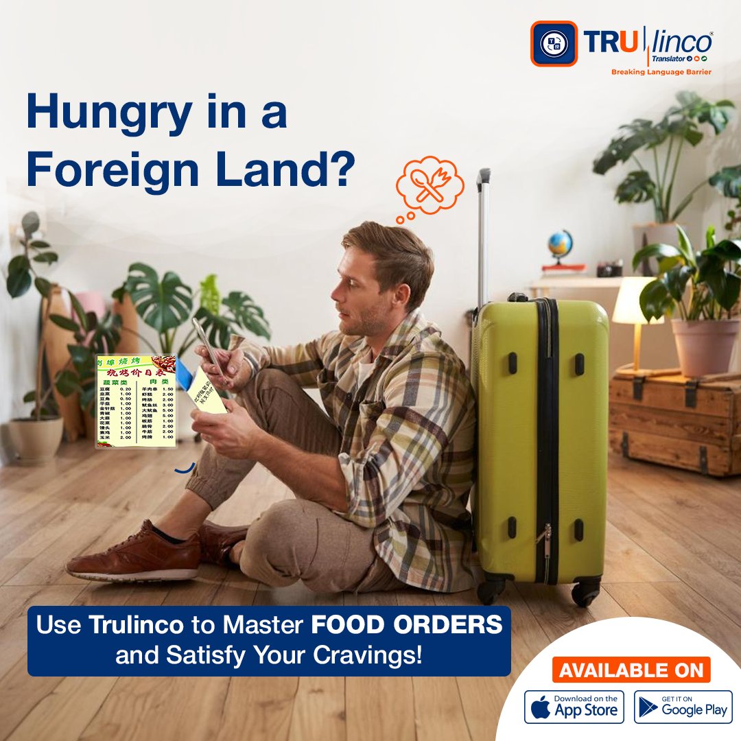 Trulincoapp's tweet photo. Lost in Translation at a Restaurant?
With Trulinco, ordering food abroad is a breeze
Translate menus, master your order, &amp; satisfy those cravings like a local.
Available on Google Play Store &amp; App Store
Download Now
🌐 https://t.co/KZMYuPvciK
#TranslatorApp #LanguageTranslator https://t.co/liEZ7pjPxm