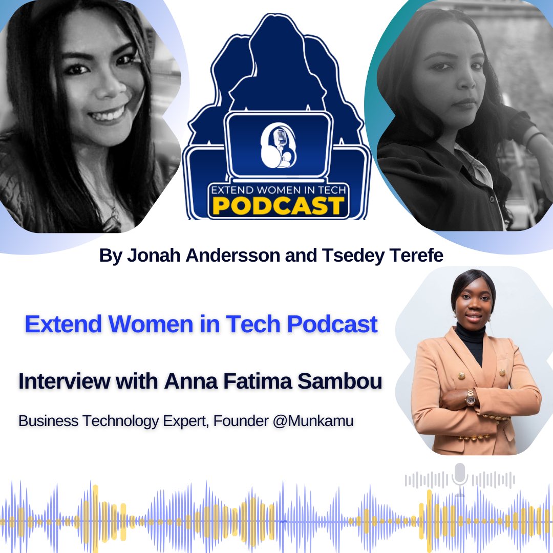 🎙️We just released a new episode at Extend Women in Tech Podcast 🎉

In this episode, we chatted with our guest Anna Fatima founder of MunKamu in Finland 🇫🇮 

Listen 🎧 open.spotify.com/episode/0ZZBa2…

🎙️<a href="/cjkodare/">Jonah Andersson</a> <a href="/TsediD/">tsediTerefe</a> 

#extendwomenintechpodcast #womenintech #inspiringtechstories
