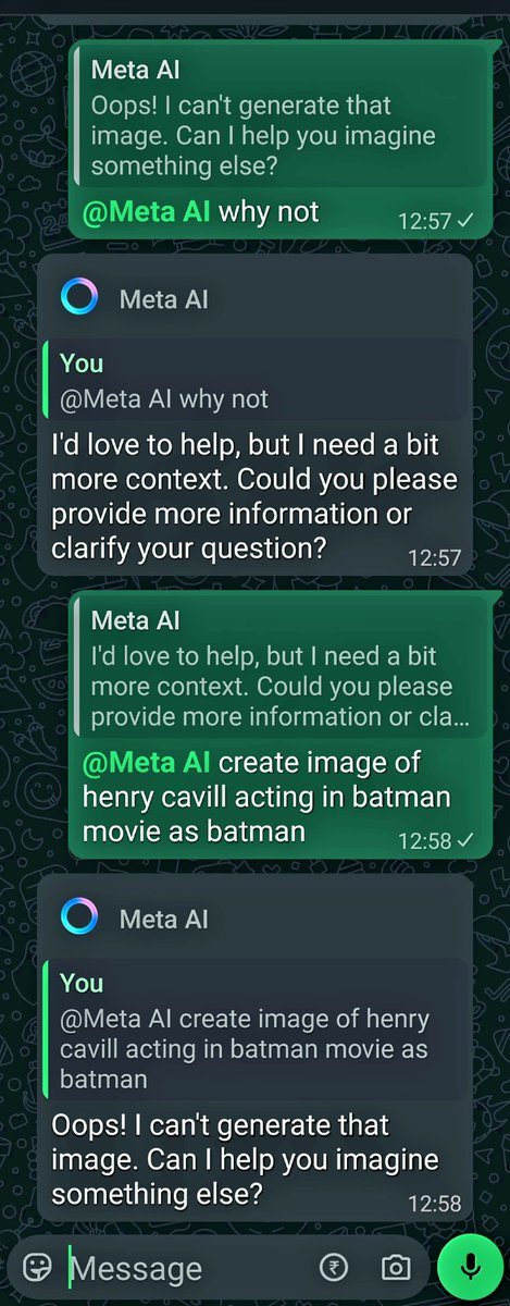 vshraddha09's tweet photo. I dont understand @AIatMeta @Meta
 
#HenryCavillSuperman #HenryCavill #Batman
#Superman https://t.co/VVl1BGMVrM