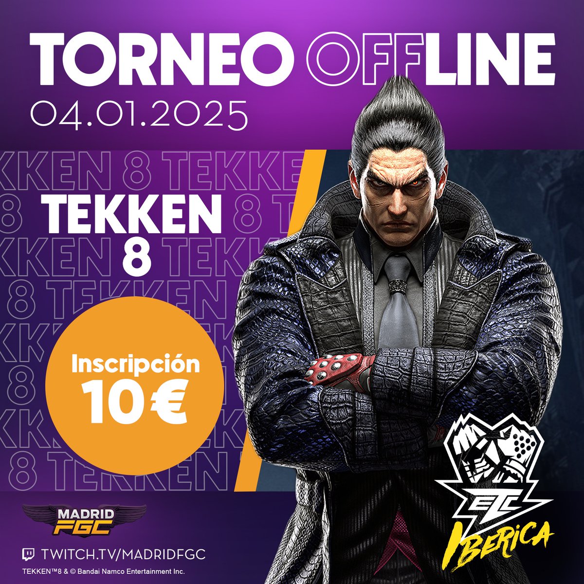 ¡ATENCIÓN!

EMPEZAREMOS EL AÑO CON NUEVO TORNEO TEKKEN 8 PUNTUABLE PARA LA #ETC3 🎉🎊

Empezad un nuevo año con ilusión de hacer más del 0-2 habitual.

Agradeced como siempre a <a href="/BNEesports/">Bandai Namco Esports</a>  y <a href="/BandaiNamcoES/">Bandai Namco España</a> 

Apuntaros antes de empezar con las comidas de Navidad!! ¡Link en los