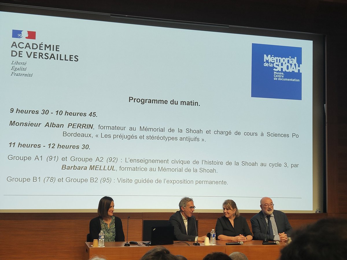 Séminaire des IEN de l académie de versailles <a href="/acversailles/">Académie de Versailles</a> : une journée au mémorial de la shoah avec présentation des outils et des pistes pédagogiques,entre devoir de mémoire et valeurs de la République.