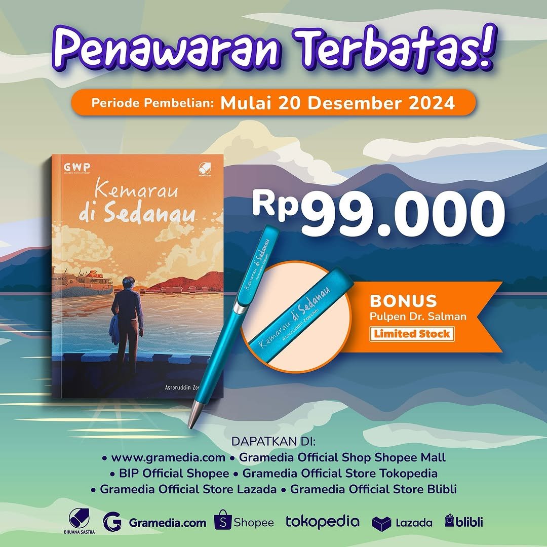 Asroruddin Zoechni (@asroruddin) on Twitter photo PENAWARAN SPESIAL
Yuk, guys, segera dapatkan penawaran ini bersama <a href="/BIPGramedia/">BIP Gramedia</a> <a href="/GWP_ID/">GWP</a> <a href="/gramedia/">Gramedia</a> <a href="/gramediadotcom/">Gramedia.com</a> #booktok #bookstagram #bookstagrammer #bibliophile #MentalHealthAwareness #mentalhealth #education #Doctors PENAWARAN SPESIAL
Yuk, guys, segera dapatkan penawaran ini bersama <a href="/BIPGramedia/">BIP Gramedia</a> <a href="/GWP_ID/">GWP</a> <a href="/gramedia/">Gramedia</a> <a href="/gramediadotcom/">Gramedia.com</a> #booktok #bookstagram #bookstagrammer #bibliophile #MentalHealthAwareness #mentalhealth #education #Doctors