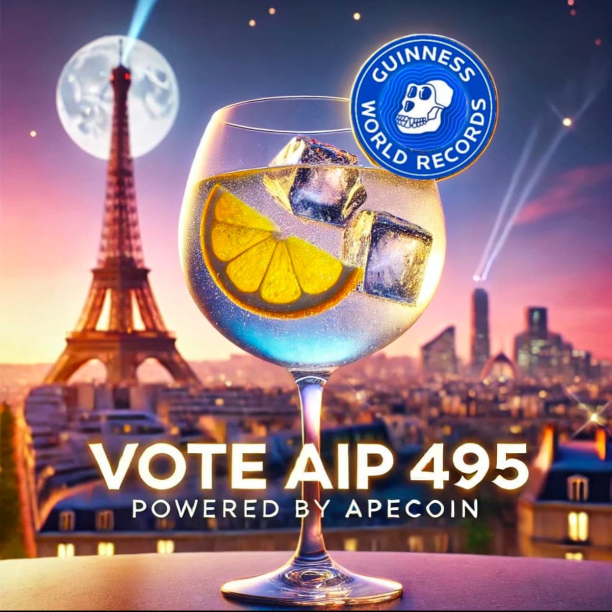 we did it 🥳
after 2 years of hard work and just before the lunch of our <a href="/RaccoonGin/">RaccoonGin</a> NFT collection, our AIP-495 with <a href="/Gin_Ape/">Gin Ape</a> is live. we will break the guiness world record of the biggest gin ever during <a href="/nft_paris/">NFT Paris</a> 🫡
this is a unique event and you can be part of it and even
