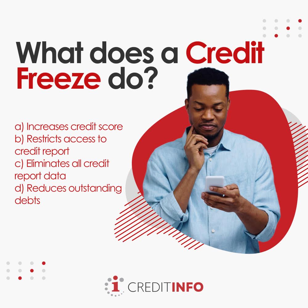 CreditinfoUG's tweet photo. #FridayTrivia: Can you guess? What does #CreditFreeze do?🙄 If you think you know the correct answer from the options below, please respond in the comments section.#creditinfoawareness #creditinfoUg. https://t.co/sYIKg8pSol