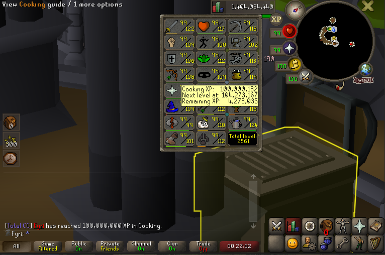 FyriOsrs's tweet photo. 100m Cooking:) 

#4 at 100m+ (Others are Attack, Farming, Firemaking) https://t.co/TVETUI1qIi