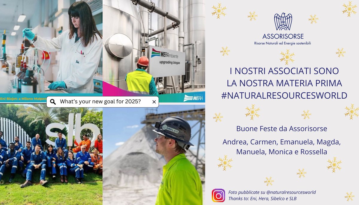 Assorisorse augura a tutti buone festività e un nuovo anno all’insegna della transizione!
#transizioneenergetica #criticalrawmaterials #energyefficiency #hydrogen #competenzeenergetiche #STEMeducation #sibelco #slb
